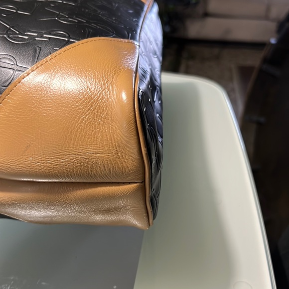 YVES SAINT LAURENT YSL Black / Brown Leather Tote bag One Shoulder Bag Vintage 2 - Picture 10 of 15